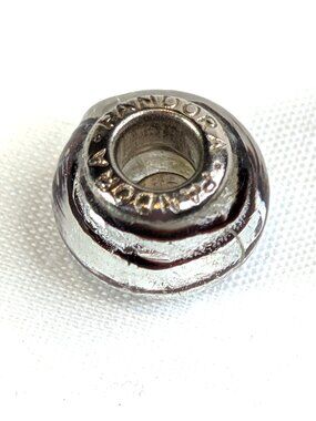 Pandora Sterling and Murano glass bead charm Silver with brown spiral